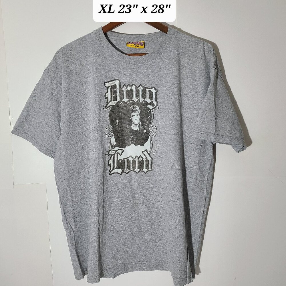 Vintage Y2K Scarface Tony Montana "Drug Lord" Gray XL T-Shirt Made in USA